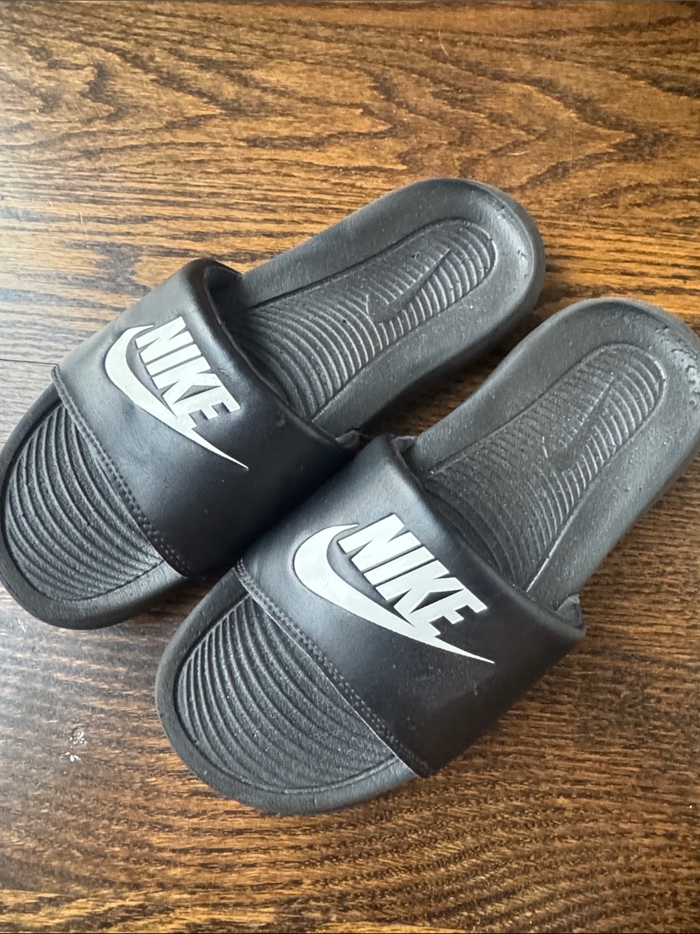 Nike Victori One Black White Logo Slide Sandals Size 6